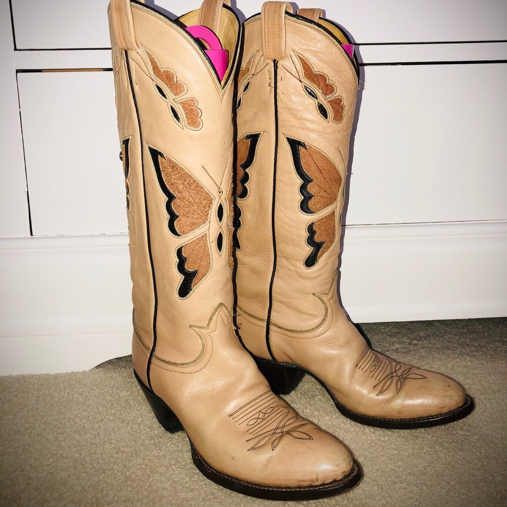 Vintage Tony Lama Butterfly Cowboy boots